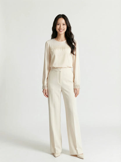 三重質料拼接上衣