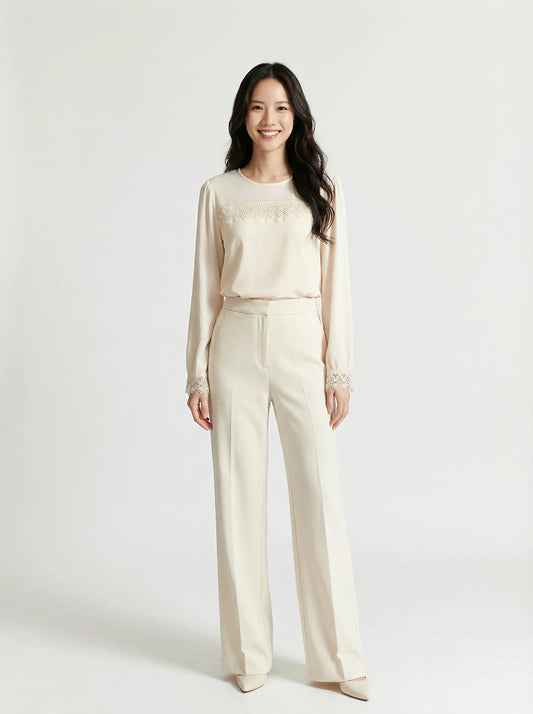 三重質料拼接上衣