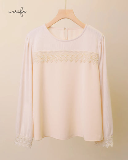 三重質料拼接上衣