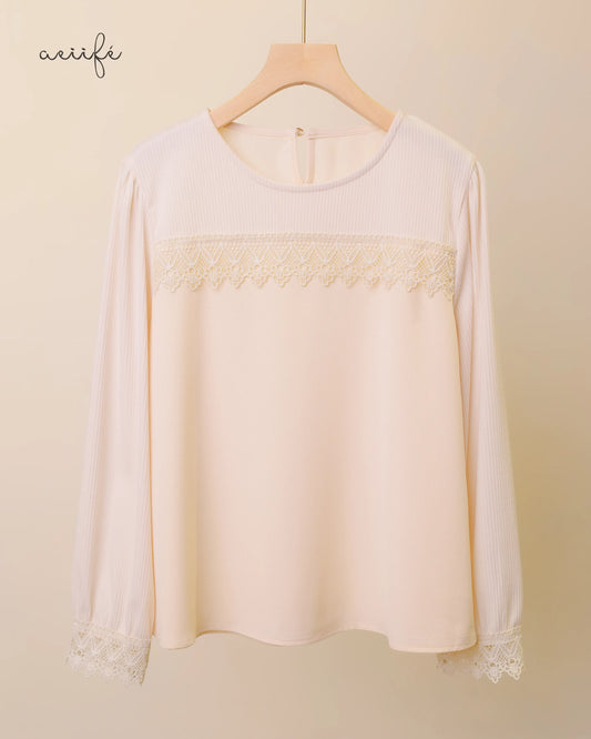 三重質料拼接上衣