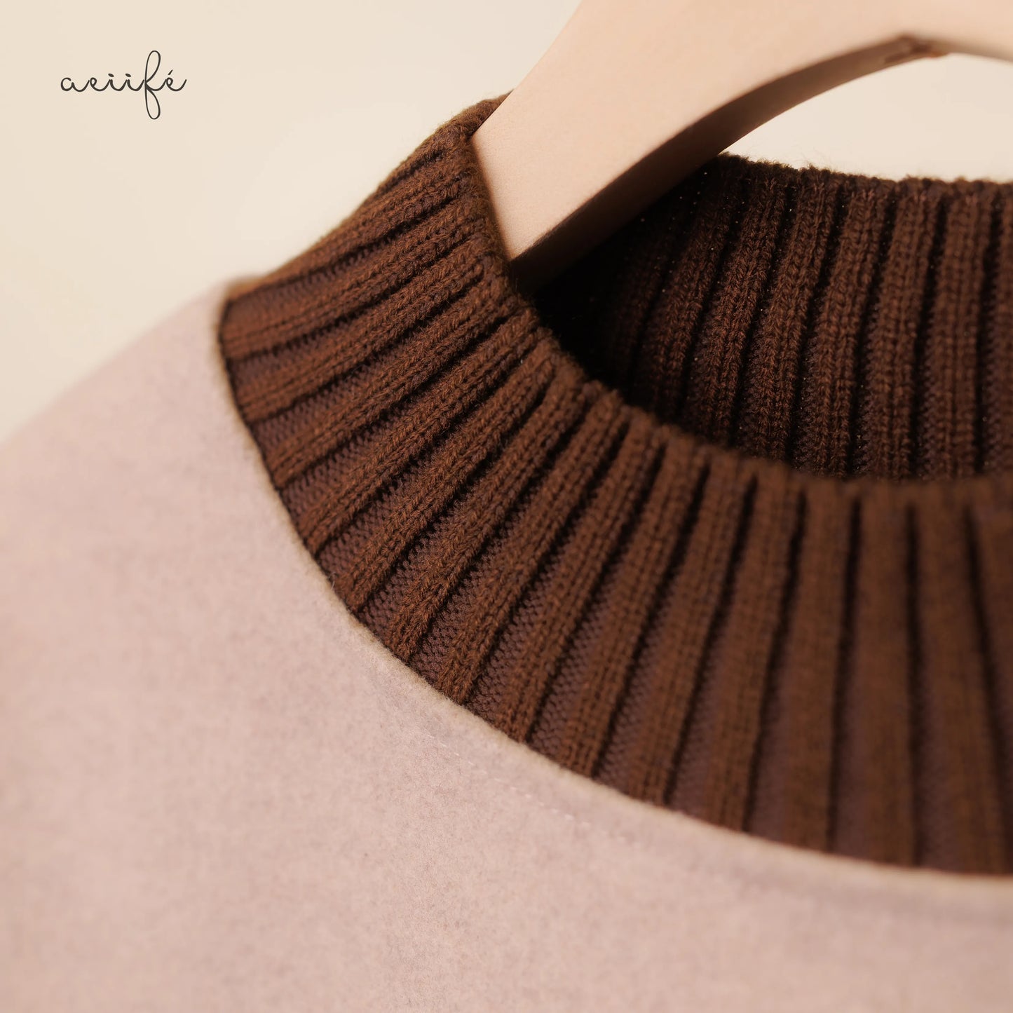 粗針織羅紋熨布圖案絨質上衣