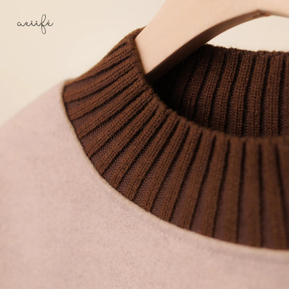 粗針織羅紋熨布圖案絨質上衣