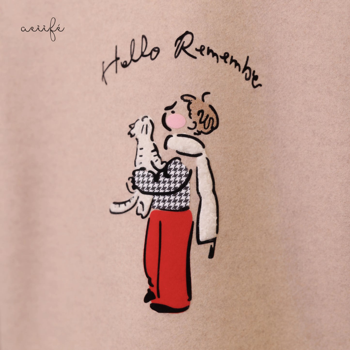 粗針織羅紋熨布圖案絨質上衣