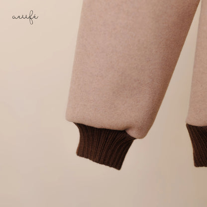 粗針織羅紋熨布圖案絨質上衣