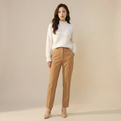 質感編織紋理仿貂絨針織上衣