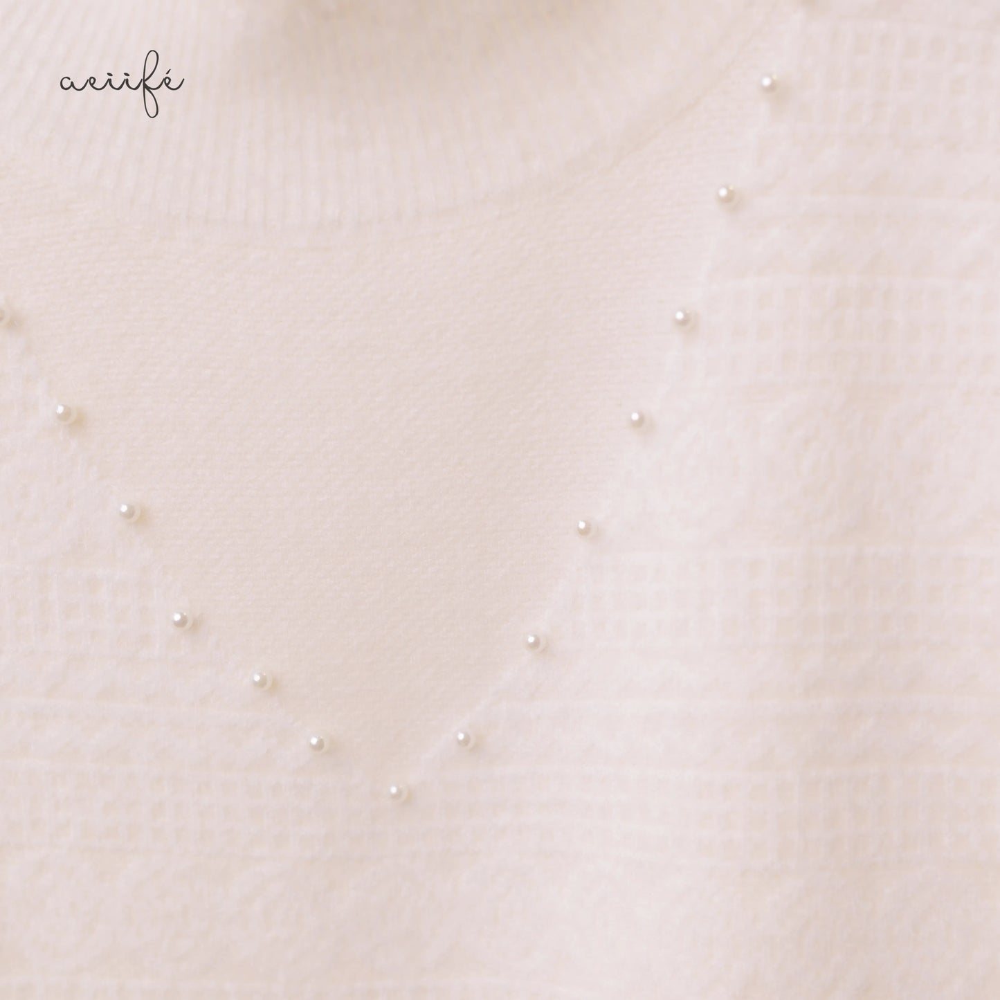 質感編織紋理仿貂絨針織上衣