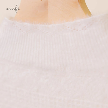 質感編織紋理仿貂絨針織上衣