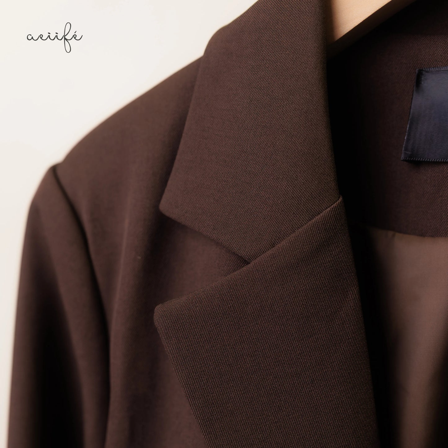 經典混紡可摺袖西裝外套