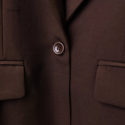 經典混紡可摺袖西裝外套