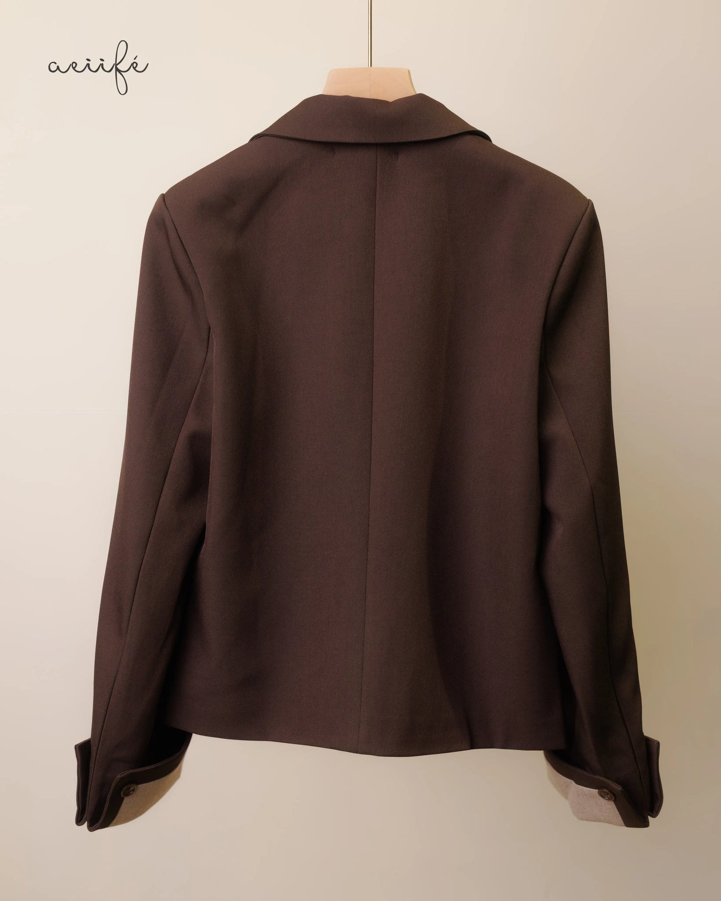 經典混紡可摺袖西裝外套