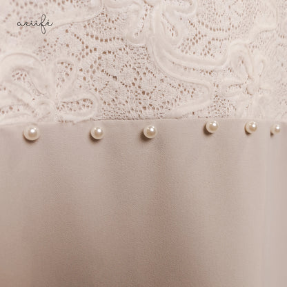 立體捲花蕾絲釘珠厚雪紡上衣