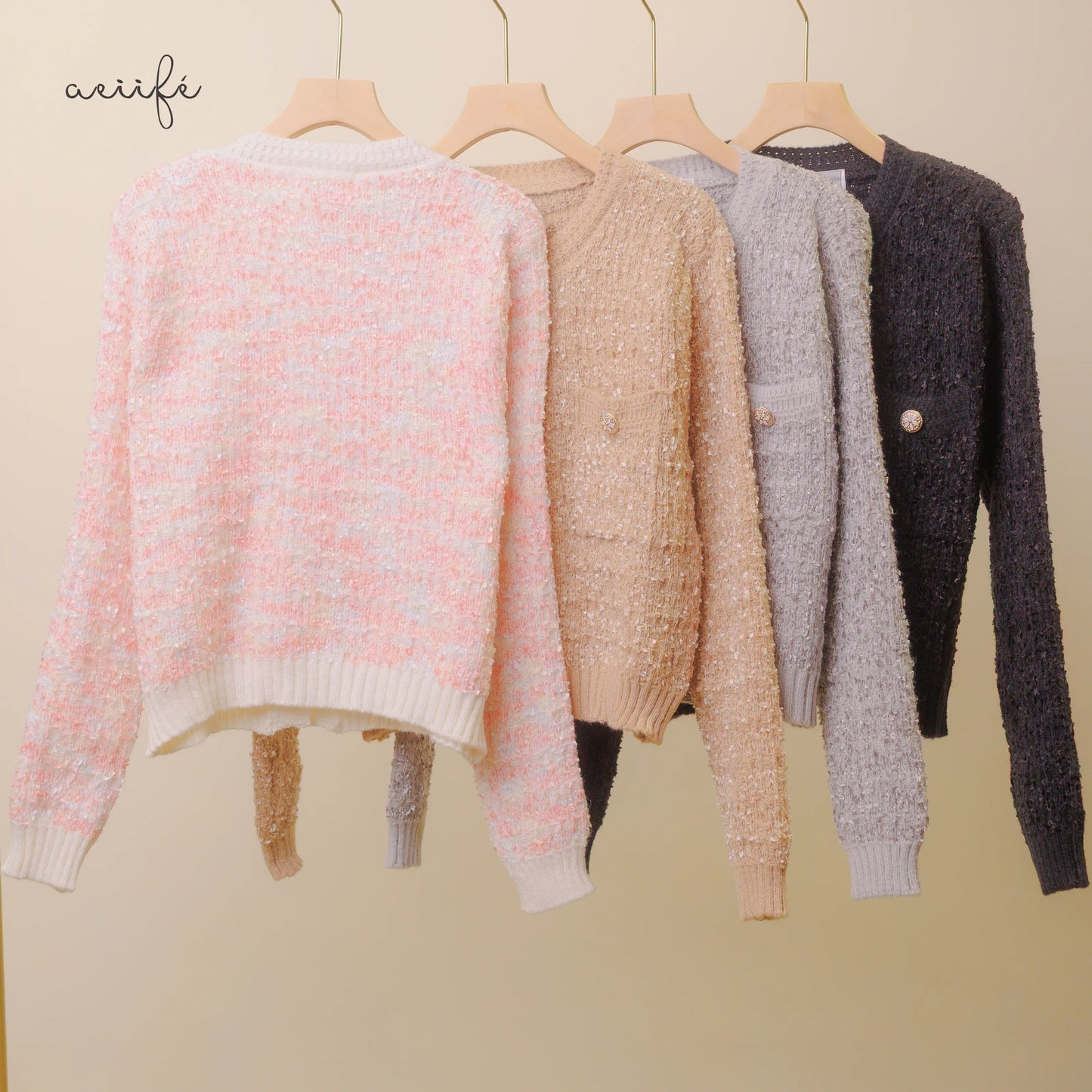 質感金屬鈕扣針織外套