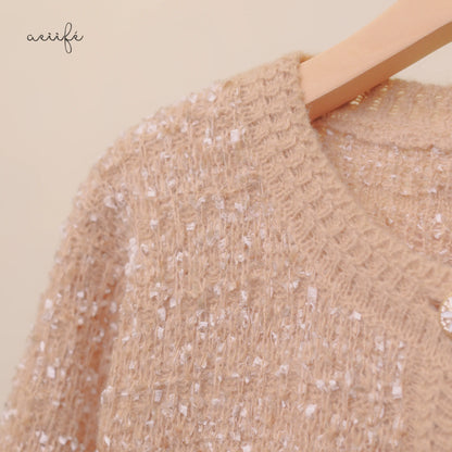 質感金屬鈕扣針織外套