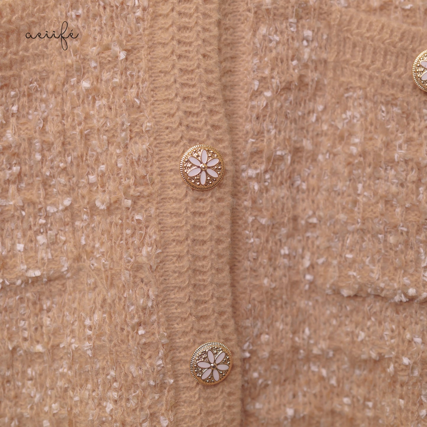 質感金屬鈕扣針織外套