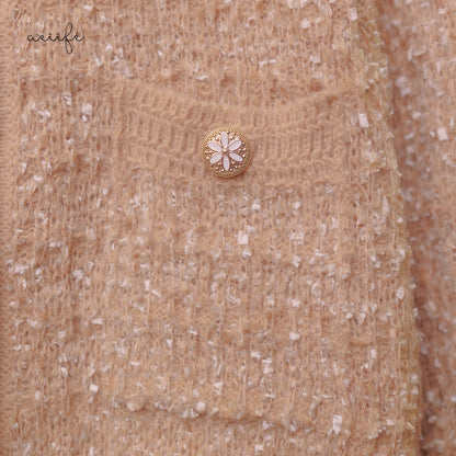 質感金屬鈕扣針織外套