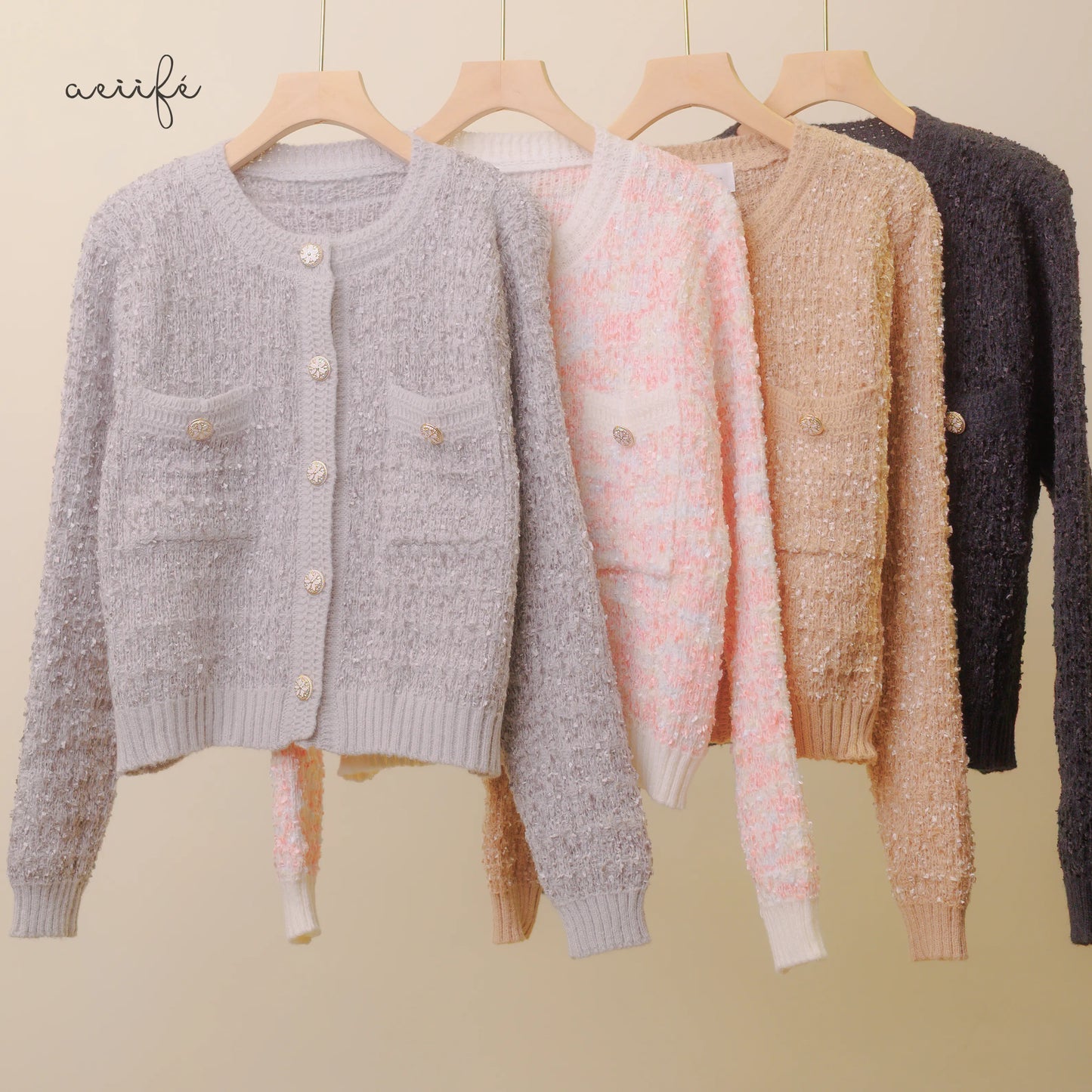 質感金屬鈕扣針織外套