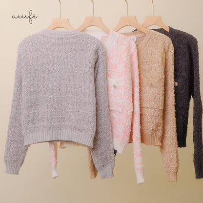 質感金屬鈕扣針織外套