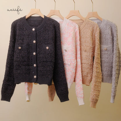 質感金屬鈕扣針織外套