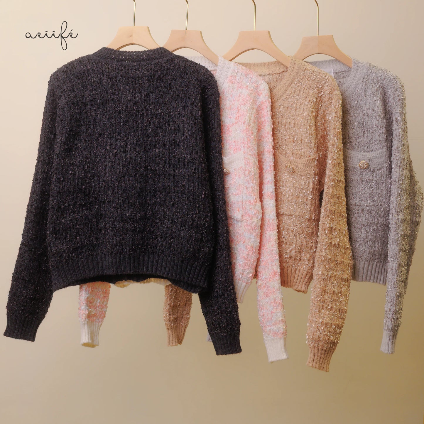 質感金屬鈕扣針織外套