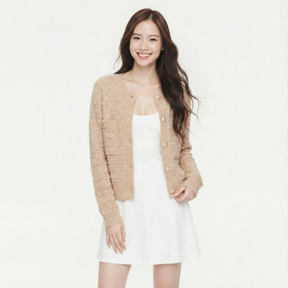 質感金屬鈕扣針織外套