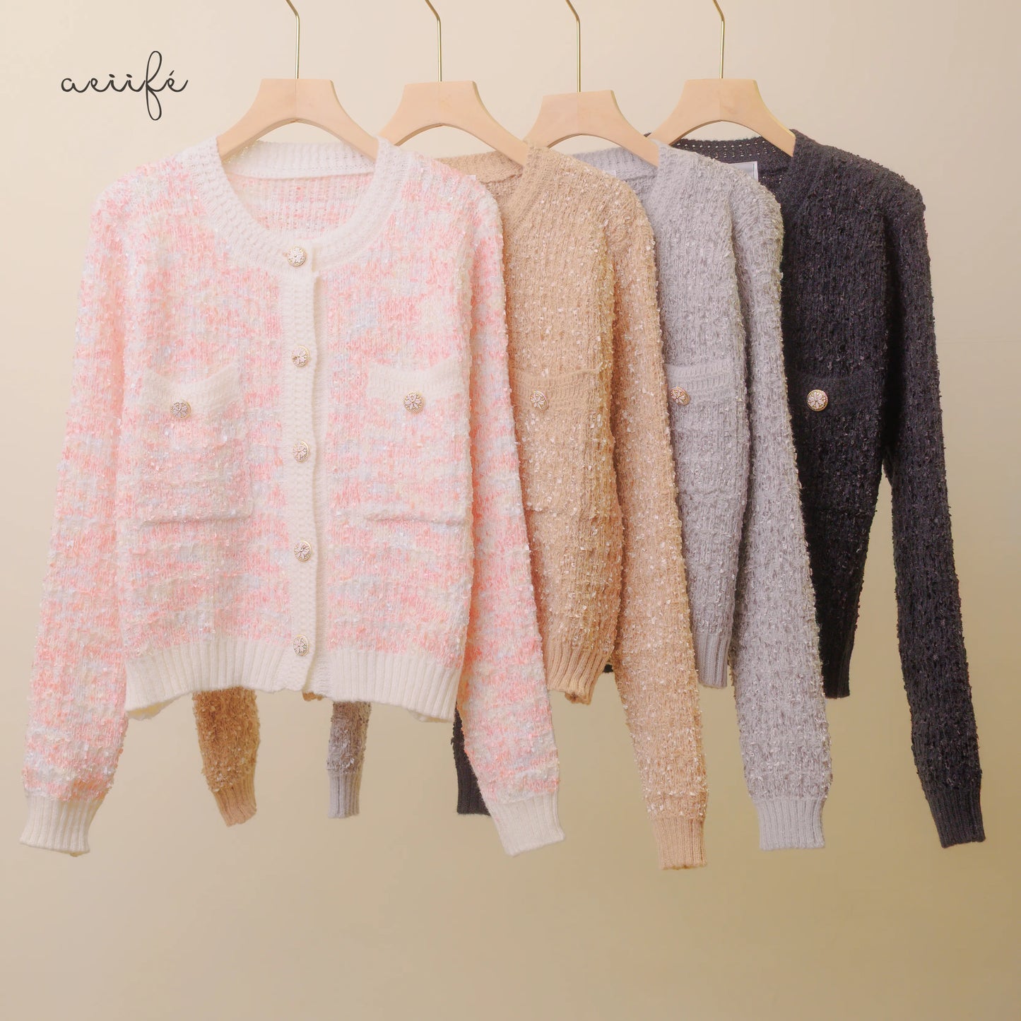 質感金屬鈕扣針織外套