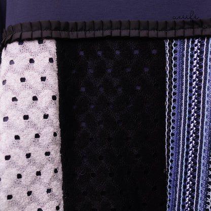 多重編織紋理質料拼接棉質上衣