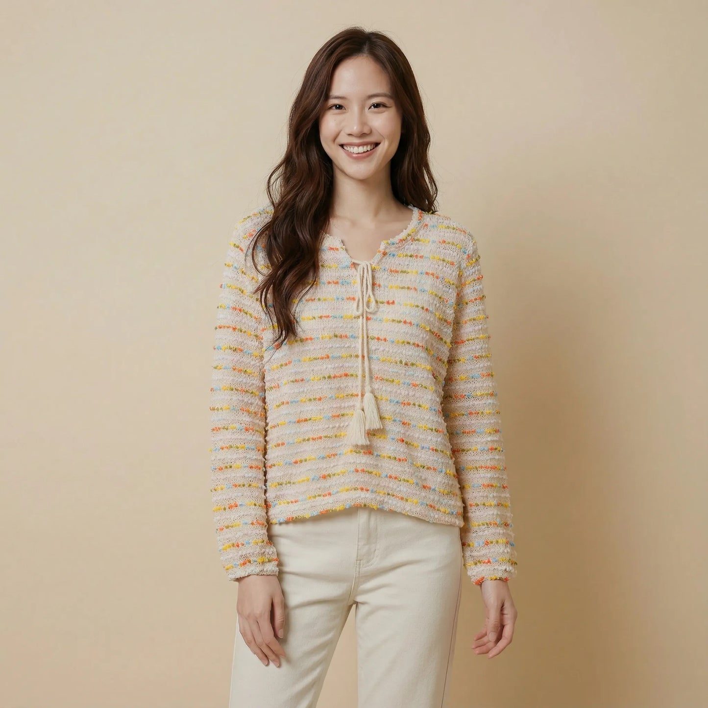 精緻彩色編織上衣套裝