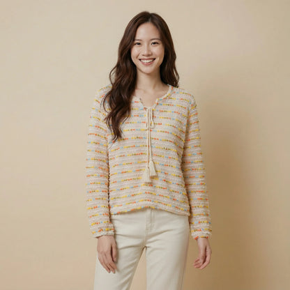 精緻彩色編織上衣套裝