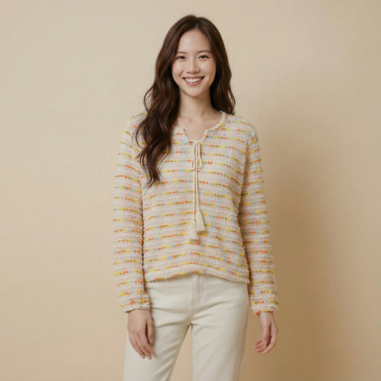 精緻彩色編織上衣套裝