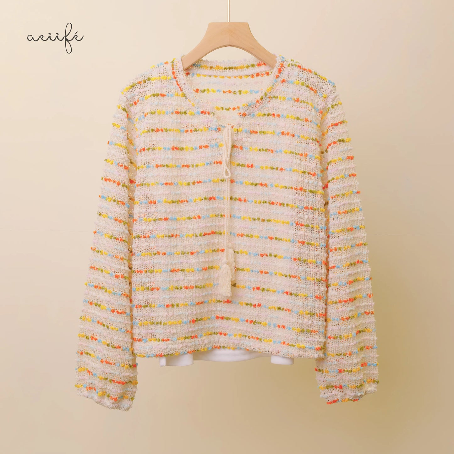 精緻彩色編織上衣套裝