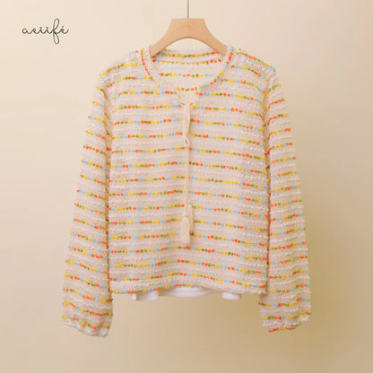 精緻彩色編織上衣套裝