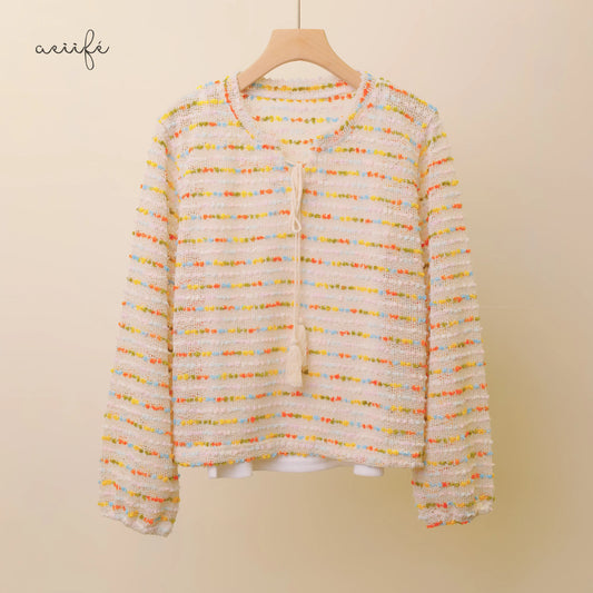 彩色編織上衣套裝