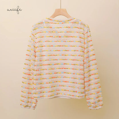 精緻彩色編織上衣套裝