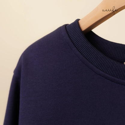 植絨花朵圖案棉質衛衣